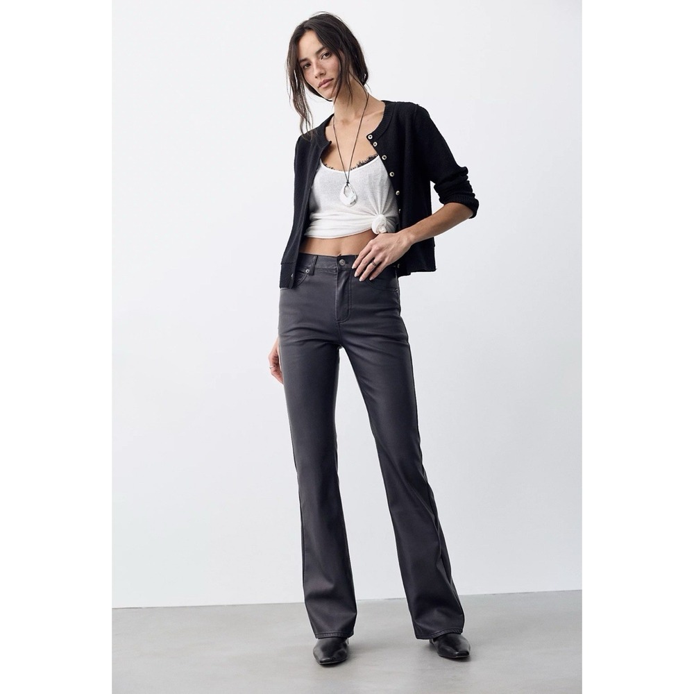 NWT Free People We the Free Faux Leather Vegan Jeans Pants Button $128